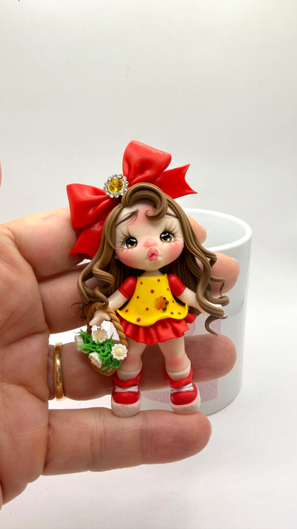 Flowers Girl Clay Dolls