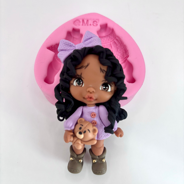 Silicone mold for clay dolls, Body Dresses 001 - Arts and Crafts