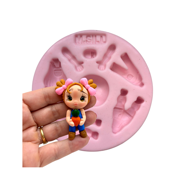 Silicone mold for clay dolls, Body Mix 001 - Arts and Crafts