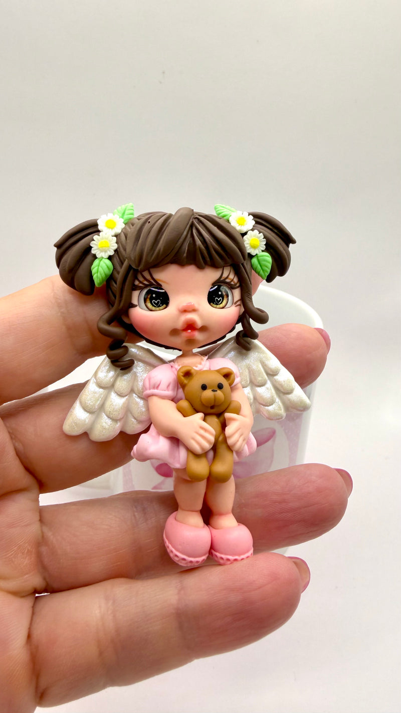 Angels Bear Clay Figurine