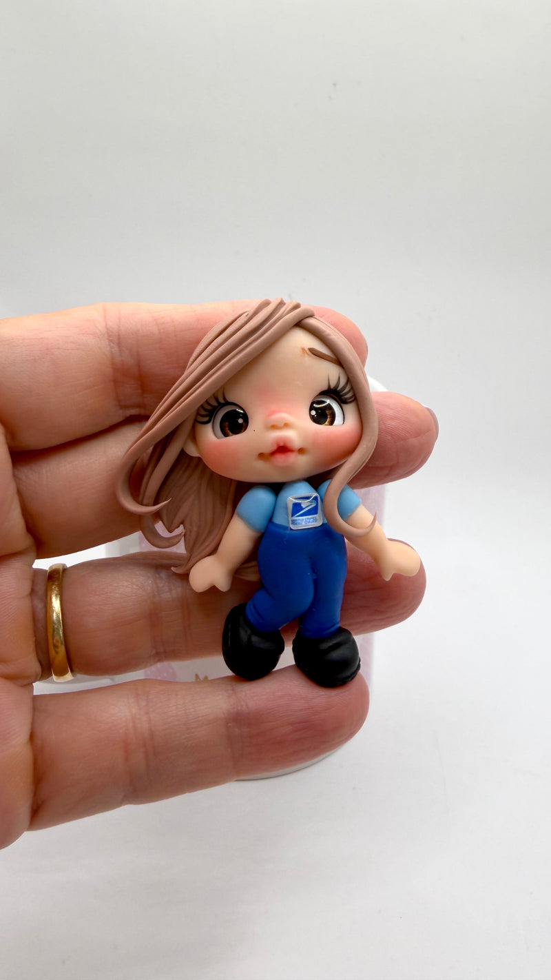 USPS Mailwoman Clay Doll