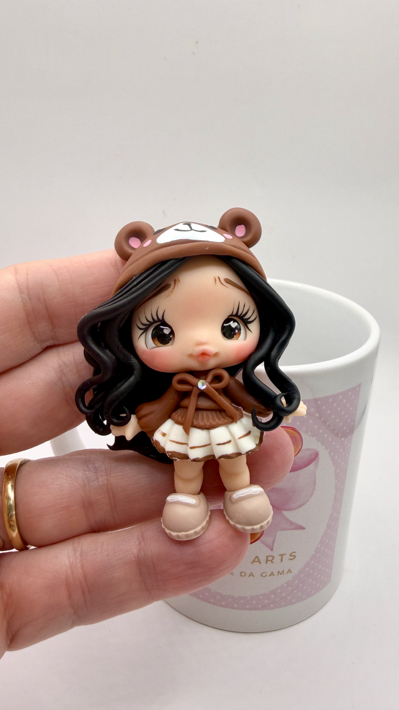 Bear Girl Clay Dolls
