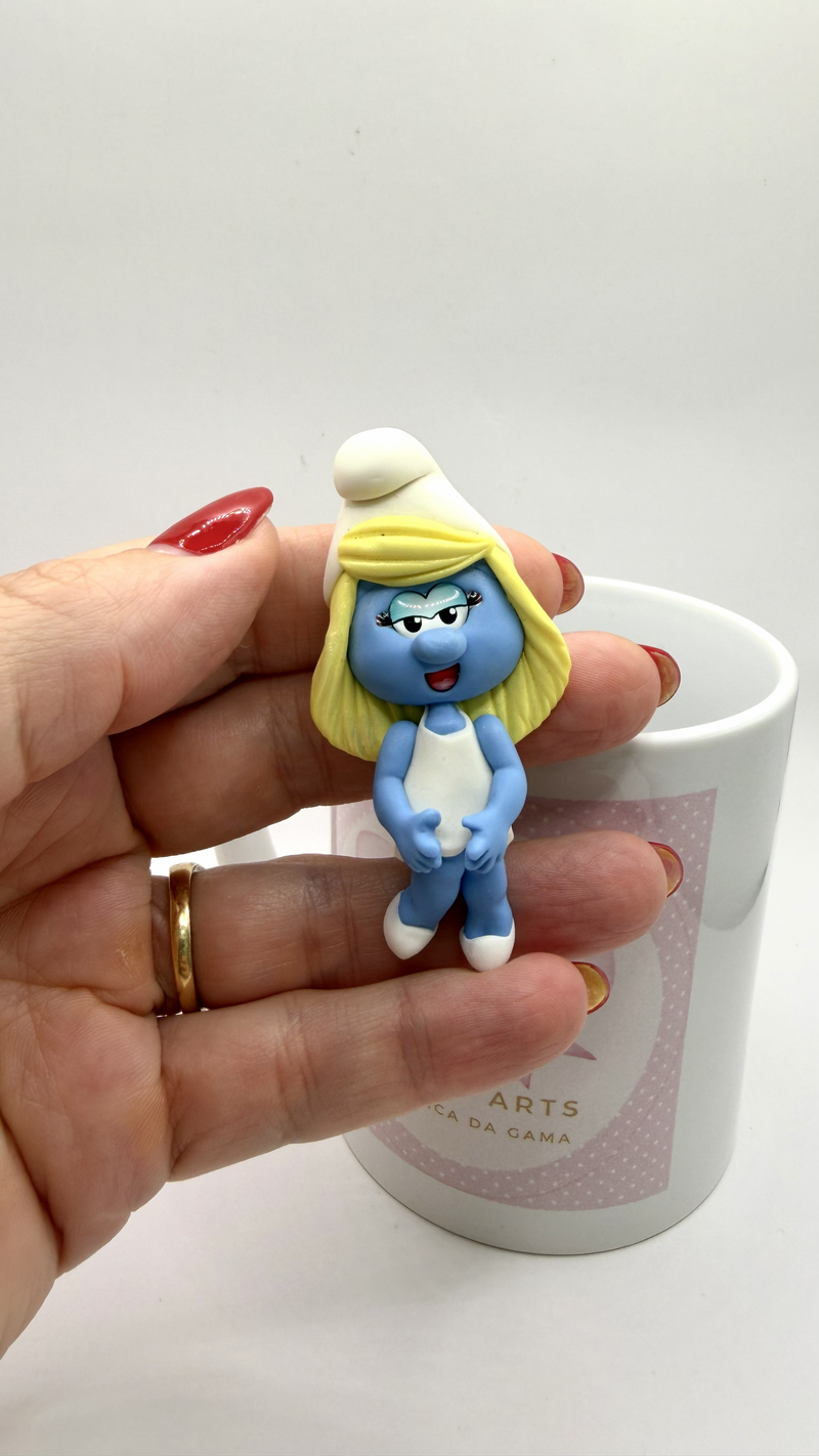 Smurf Girl Clay Doll
