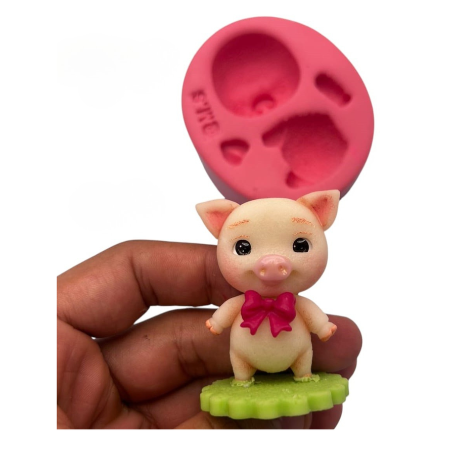 Silicone mold for clay dolls, Pig - Arts and Crafts