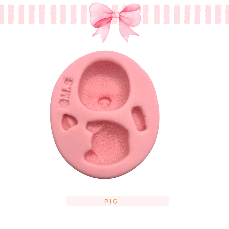 Silicone mold for clay dolls, Pig - Arts and Crafts