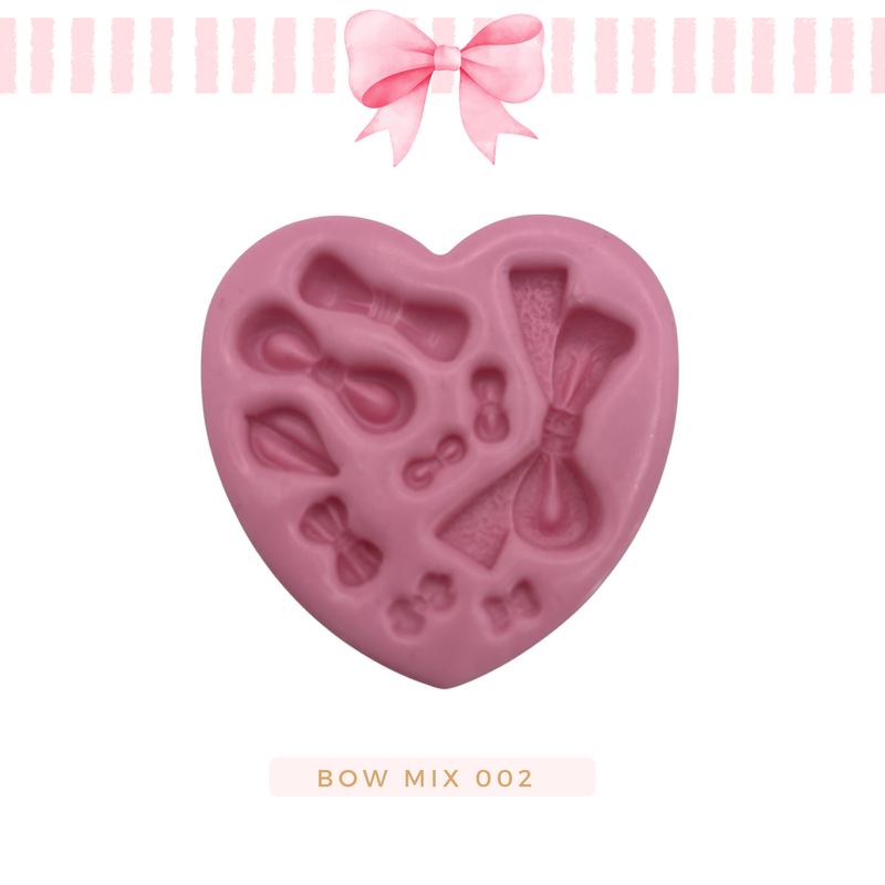 Silicone mold for clay dolls, Bow Mix 002 - Arts and Crafts