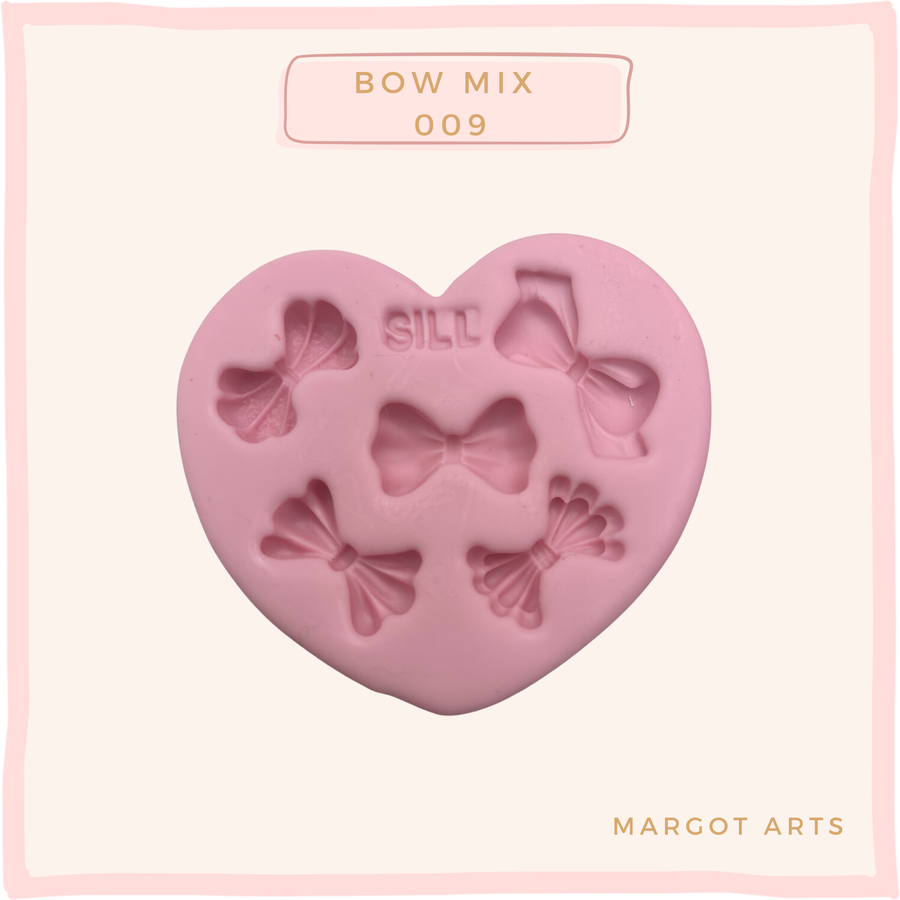 Silicone mold for clay dolls, Bow Mix 008 - Arts and Crafts