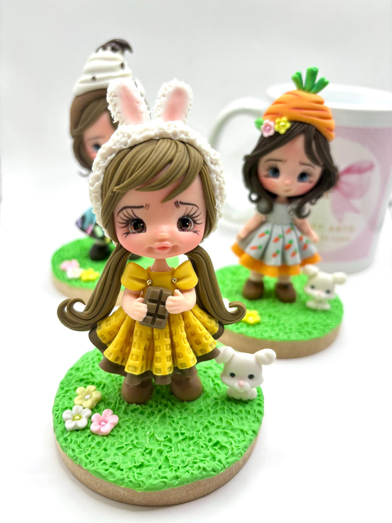 Easter Cake Topper Clay Dolls