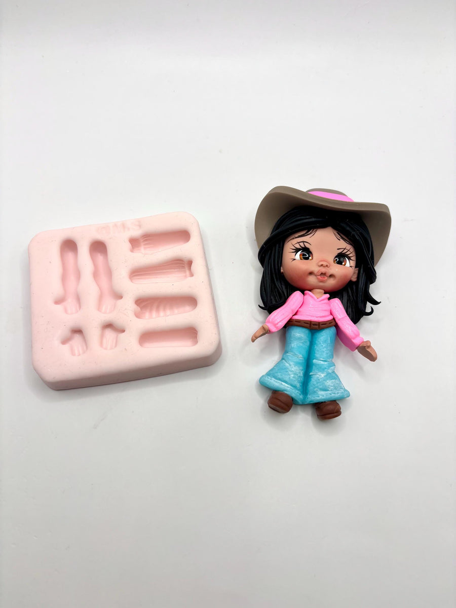 Silicone mold for clay dolls, Arms 002 - Arts and Crafts