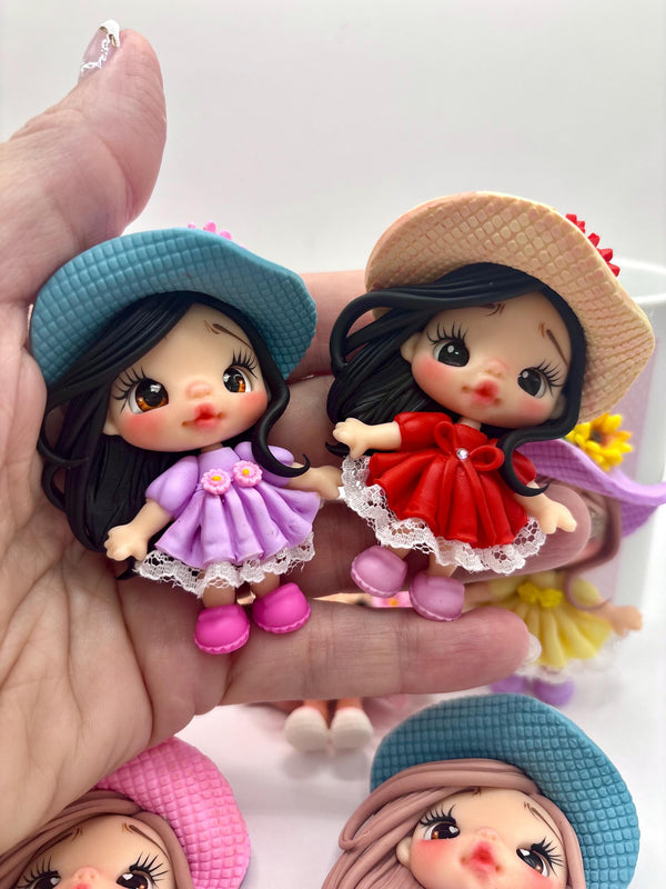 Vintage Style Clay Dolls
