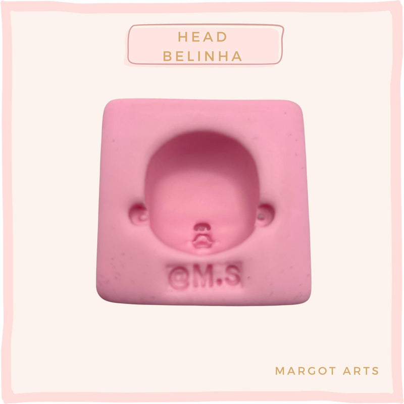 Silicone mold for clay dolls, Head Belinha - Arts and Crafts