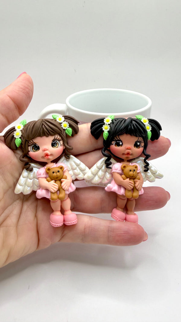 Angels Bear Clay Figurine