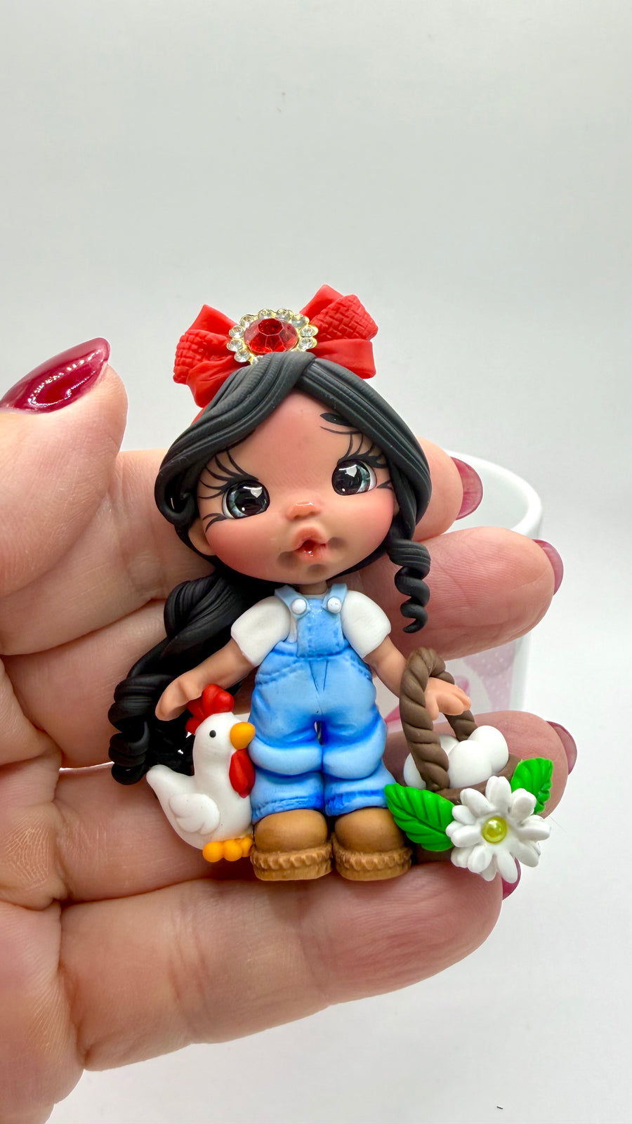 Farm Girl Clay Figurine