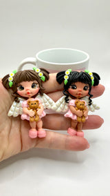 Angels Bear Clay Figurine