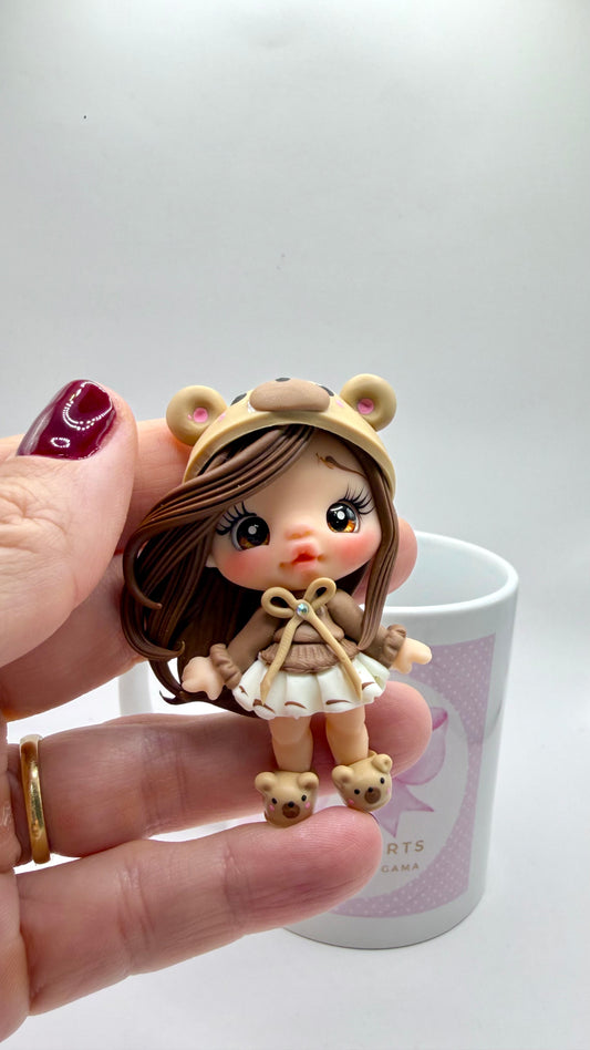 Bear Girl Clay Dolls
