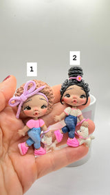 Pet Girl Clay Dolls