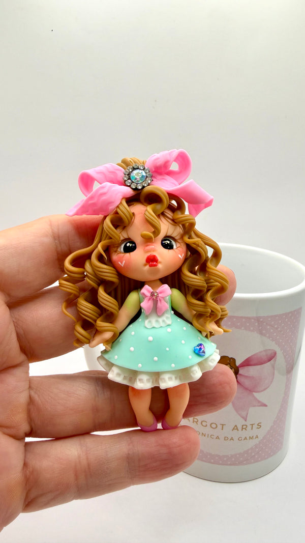 Cute Blue Clay Figurine