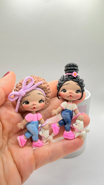 Pet Girl Clay Dolls