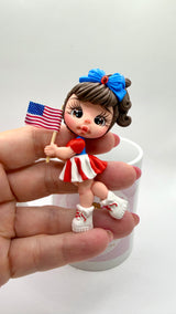 US Flag Clay Dolls