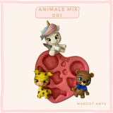 Silicone mold for clay dolls, Animais Mix  001 - Margot  Arts and Crafts