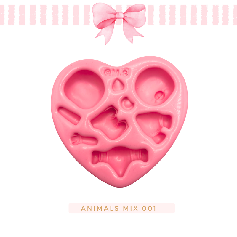 Silicone mold for clay dolls, Animais Mix  001 - Margot  Arts and Crafts