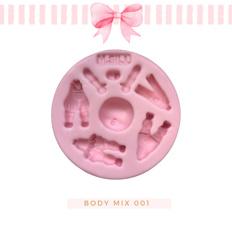 Silicone mold for clay dolls, Body Mix 001 - Arts and Crafts