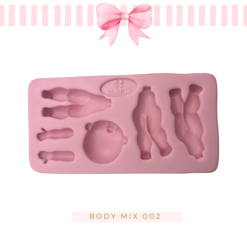 Silicone mold for clay dolls, Body Mix 002 - Arts and Crafts