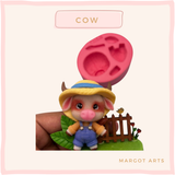 Silicone mold for clay dolls, Cow - Arts and Crafts