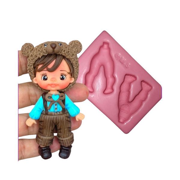 Silicone mold for clay dolls, Cute Body - Arts and Crafts