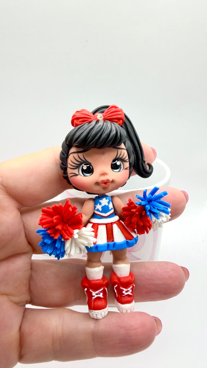Cheerleader Clay Figurine
