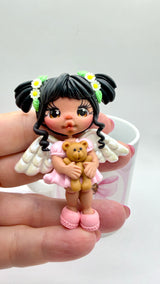 Angels Bear Clay Figurine