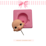 Silicone mold for clay dolls, Head Charm 001 - Arts and Crafts