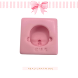 Silicone mold for clay dolls, Head Charm 002 - Arts and Crafts