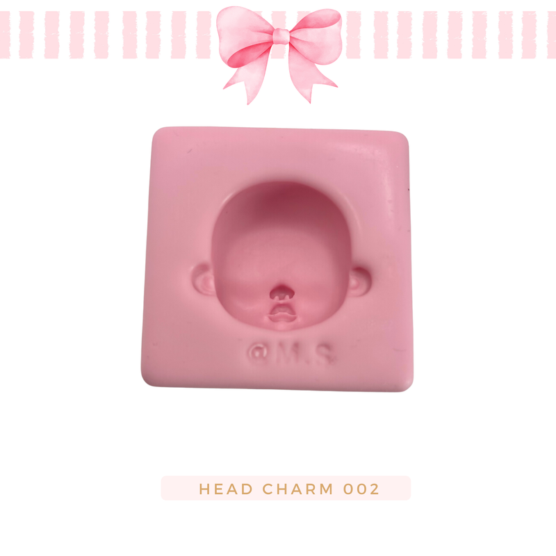 Silicone mold for clay dolls, Head Charm 002 - Arts and Crafts