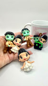 Frankenstein Couple Clay Dolls