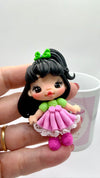 Pink Skirt Clay Doll