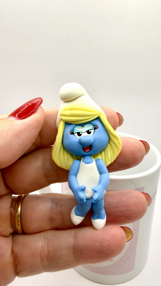 Smurf Girl Clay Doll