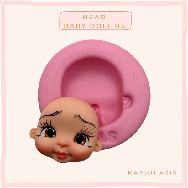 Head Baby doll 03 Silicone Mold