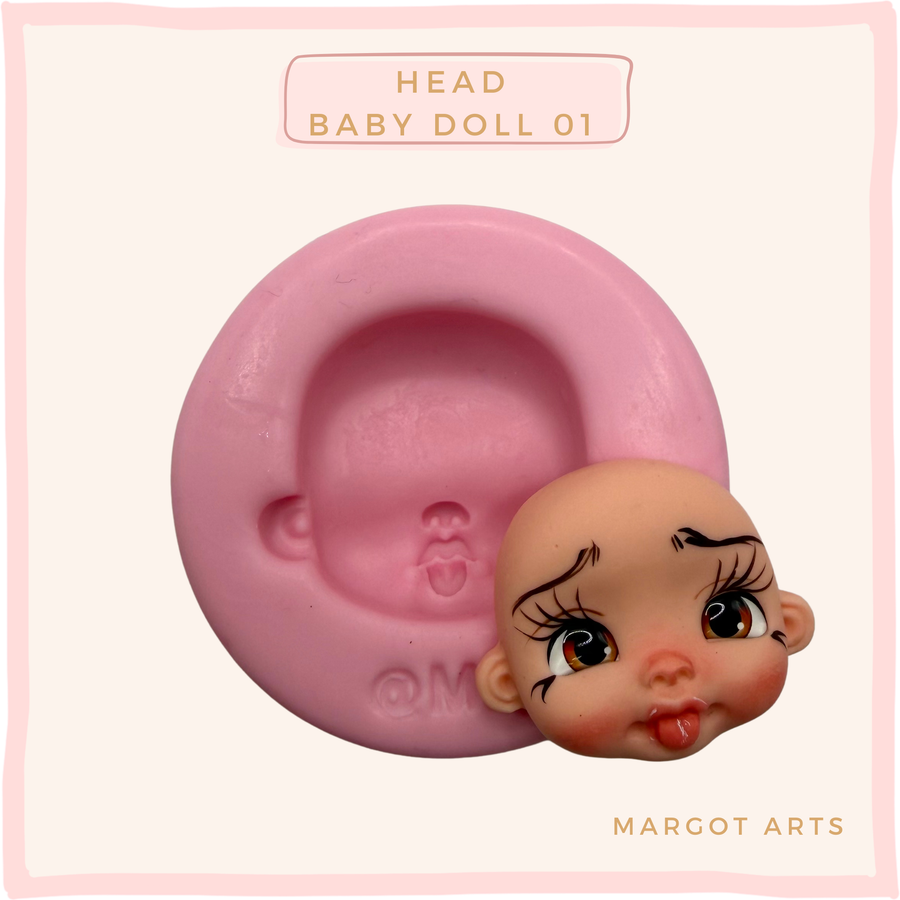 Head Baby doll 01 Silicone Mold