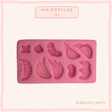 Hairstyles 01 Silicone Mold