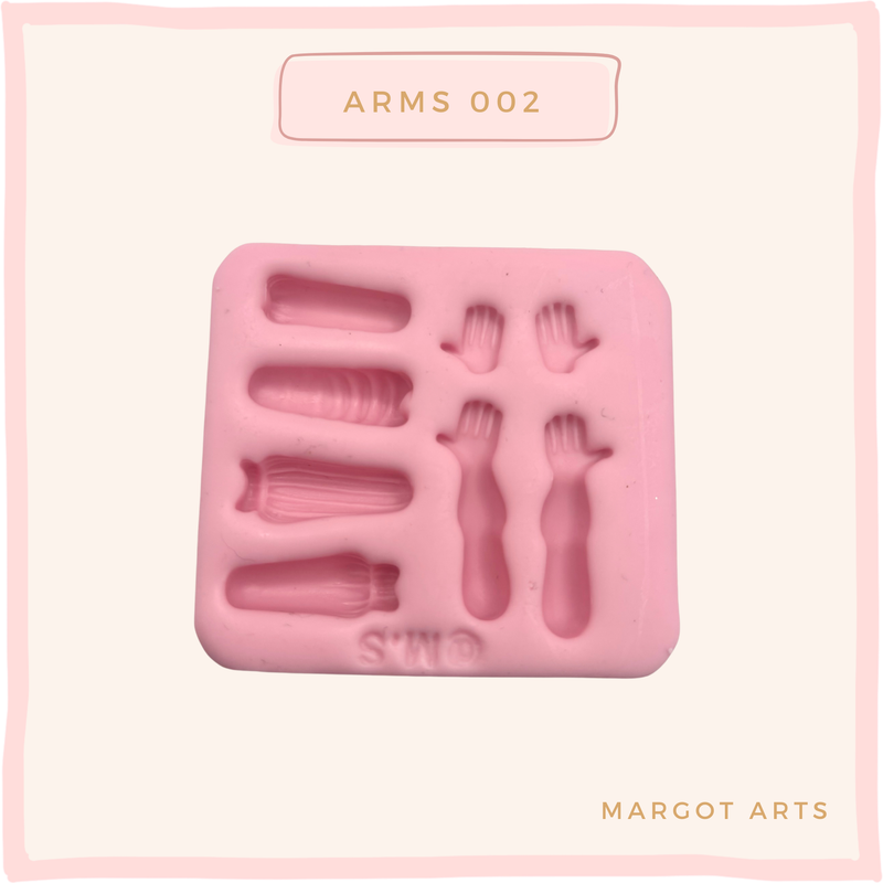 Silicone mold for clay dolls, Arms 002 - Arts and Crafts