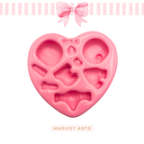 Silicone mold for clay dolls, Mix Animals 001 - Arts and Crafts