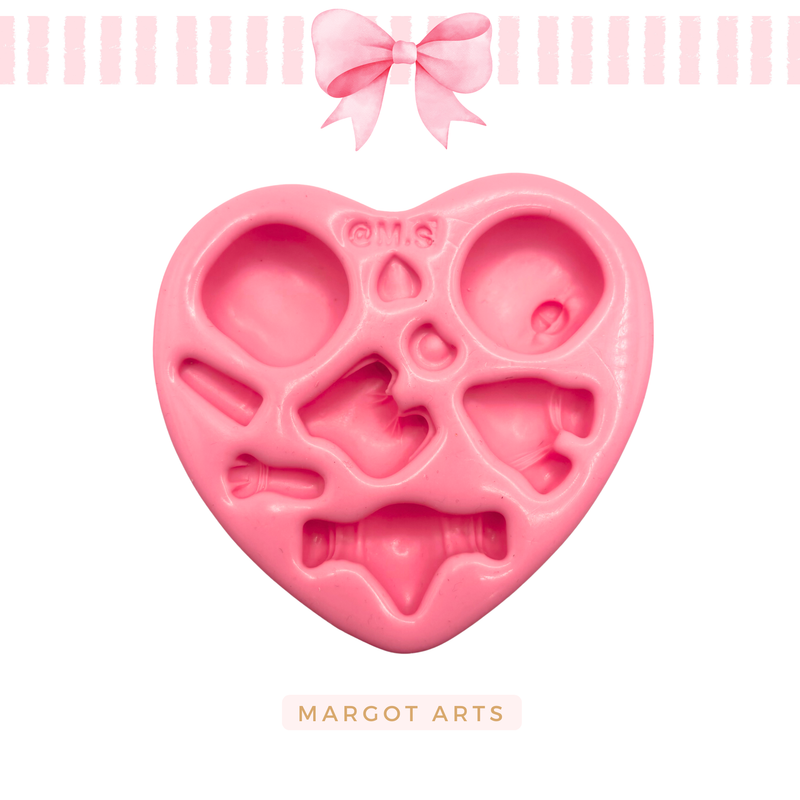 Silicone mold for clay dolls, Mix Animals 001 - Arts and Crafts