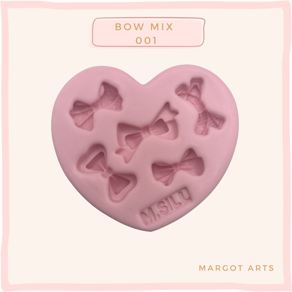 Silicone mold for clay dolls, Bow Mix 001 - Arts and Crafts