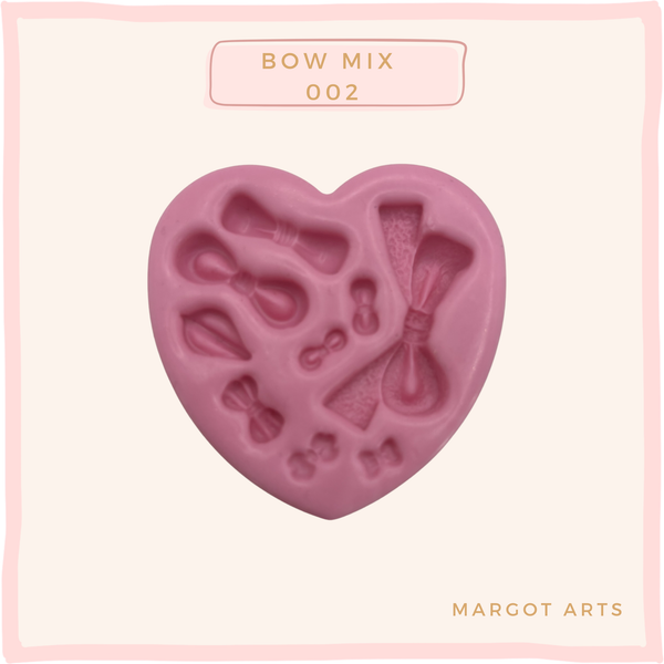 Silicone mold for clay dolls, Bow Mix 002 - Arts and Crafts