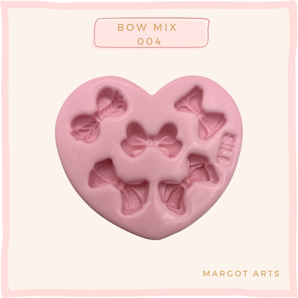 Silicone mold for clay dolls, Bow Mix 004 - Arts and Crafts