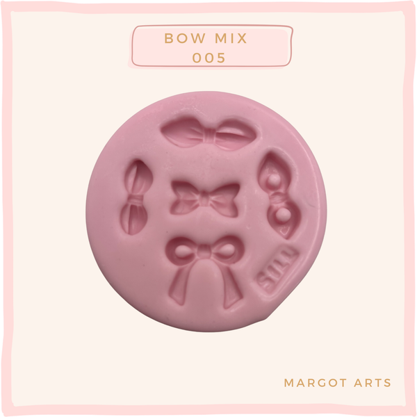 Silicone mold for clay dolls, Bow Mix 005 - Arts and Crafts