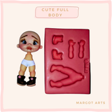 Silicone mold for clay dolls, Cute Full Body  - Arts and Crafts