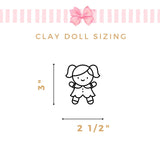 Girl on horse Clay doll