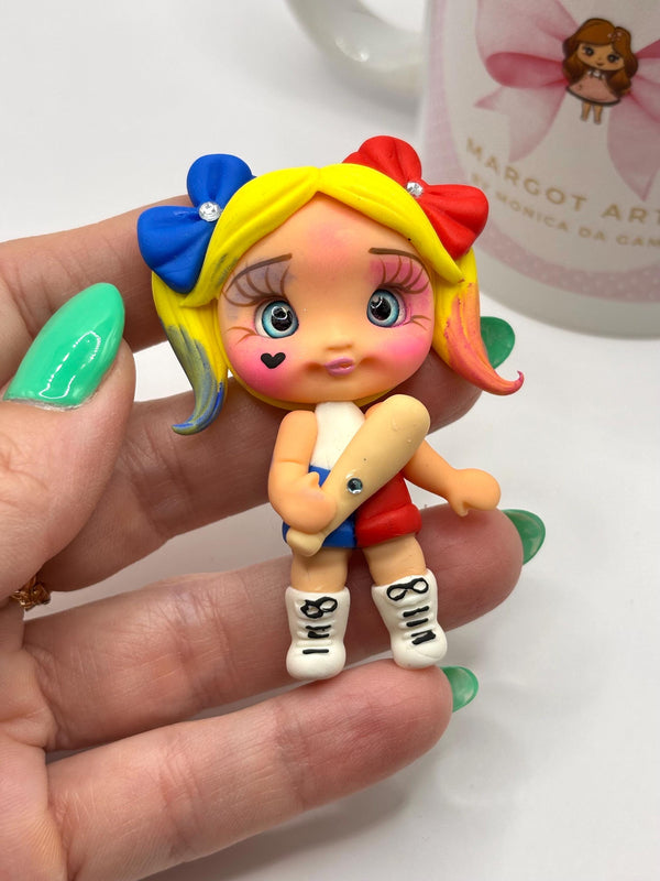 Harley Quinn Inspired Clay Doll